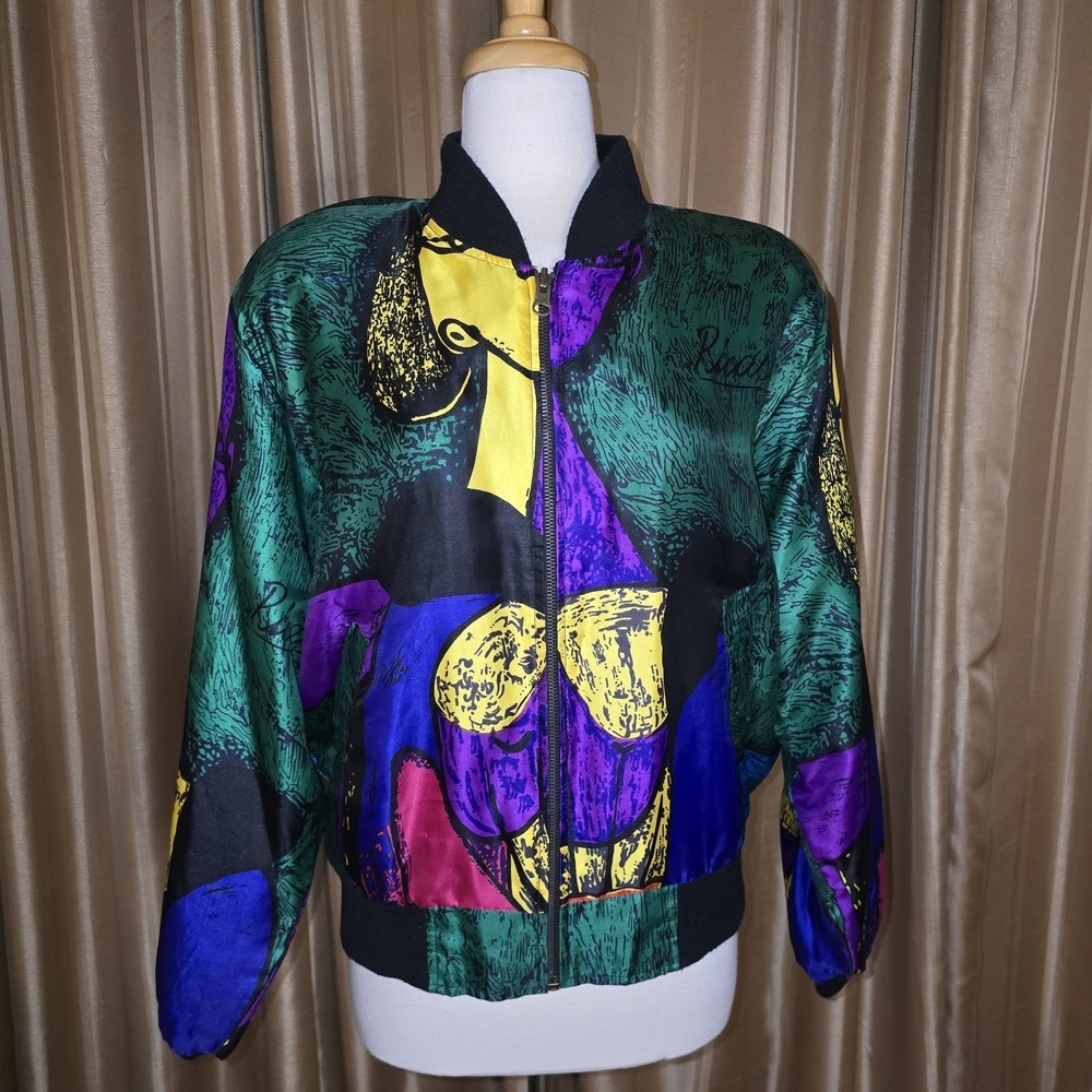 Pablo Picasso  Vintage Reversable Satin Bomber Jacket